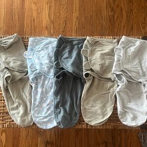 Set of 5 Baby Swaddle Velcro Wraps